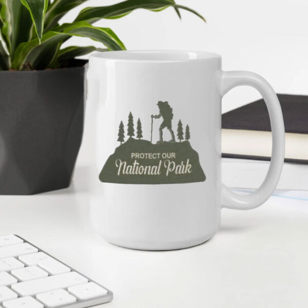 Embroidered Protect Our National Park Mug, Forest Lover Mug