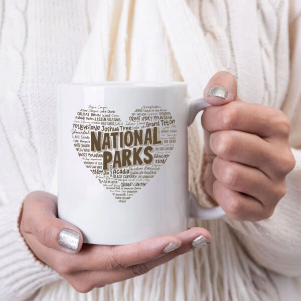 National Park Word "Heart" Mug