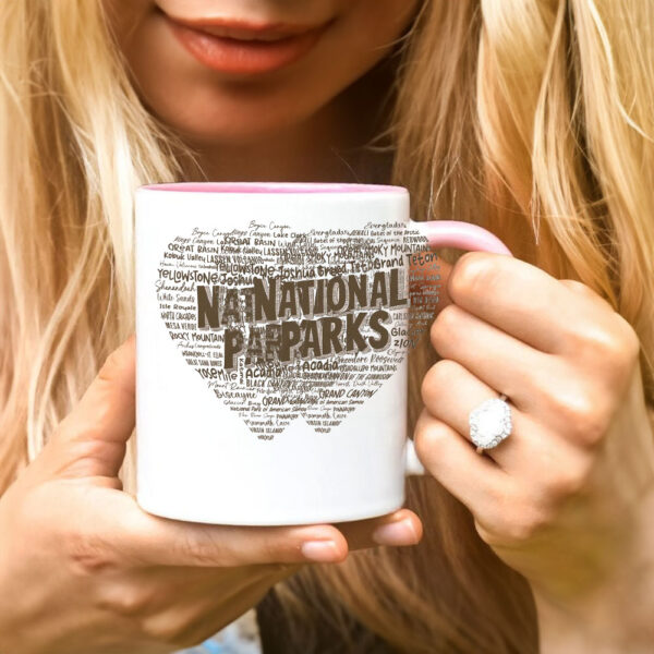 National Park Word "Heart" Mug