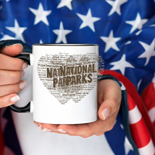 National Park Word "Heart" Mug