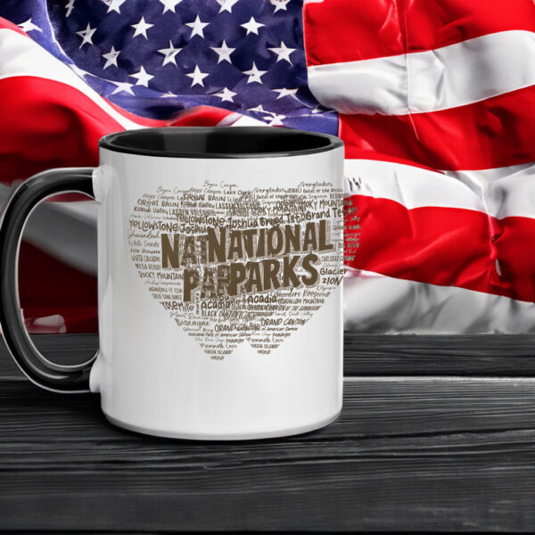 National Park Word "Heart" Mug