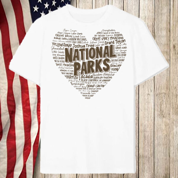 National Park Word "Heart" T-Shirt