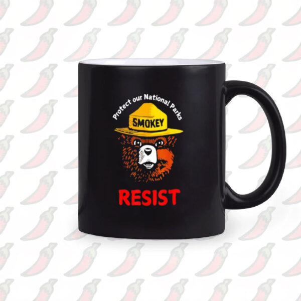 Official Retro Protect Our National Parks Smokey Resist Anti Trump Mug