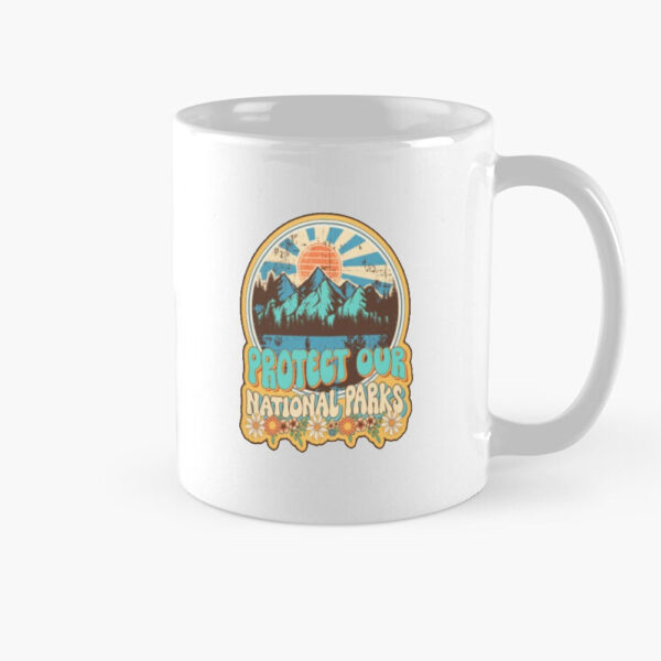 Protect our national parks retro climate call to action groovy hippie Essential Mug