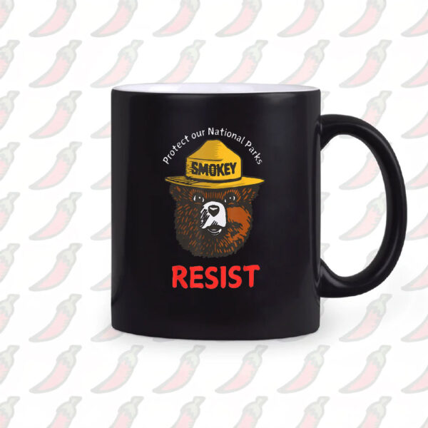 Retro Protect Our National Parks Smokey Resist Anti Trump Mug