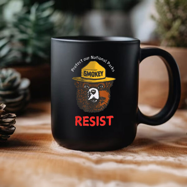 Retro Protect Our National Parks Smokey Resist Anti Trump Mug